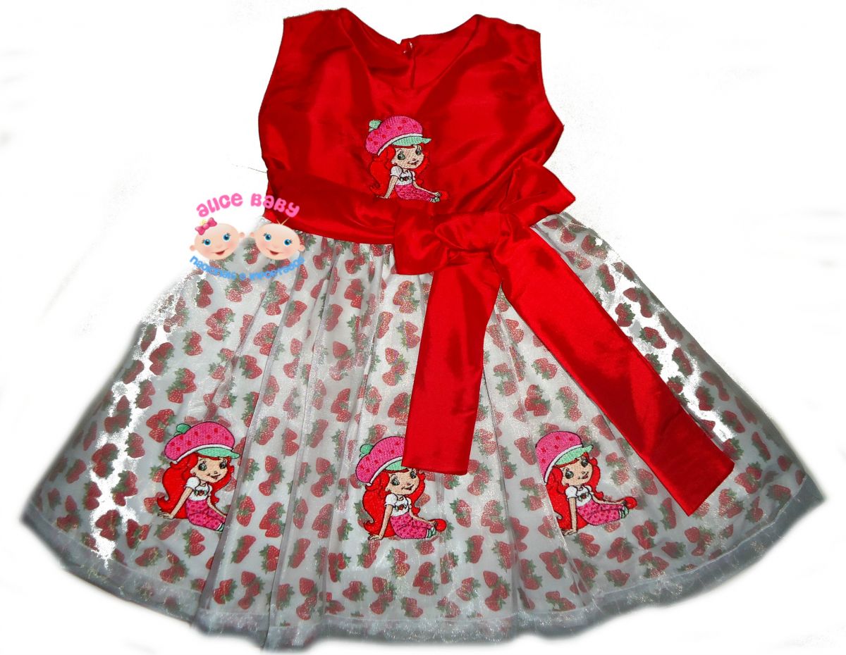 vestido de festa moranguinho