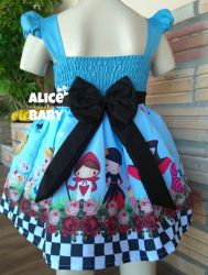 Vestido Alice no País das Maravilhas Mod.3 PrintVIII